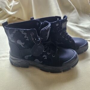 Men's Black Camouflage Boots